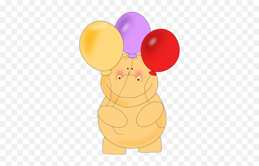 Birthday Hippo Balloons Clip Art - Dot Emoji,Birthday Balloons Clipart