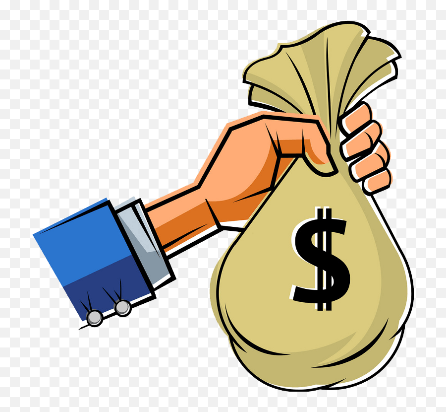 Hand Holding Money Bag Clipart Transparent - Clipart World Emoji,Money With Transparent Background
