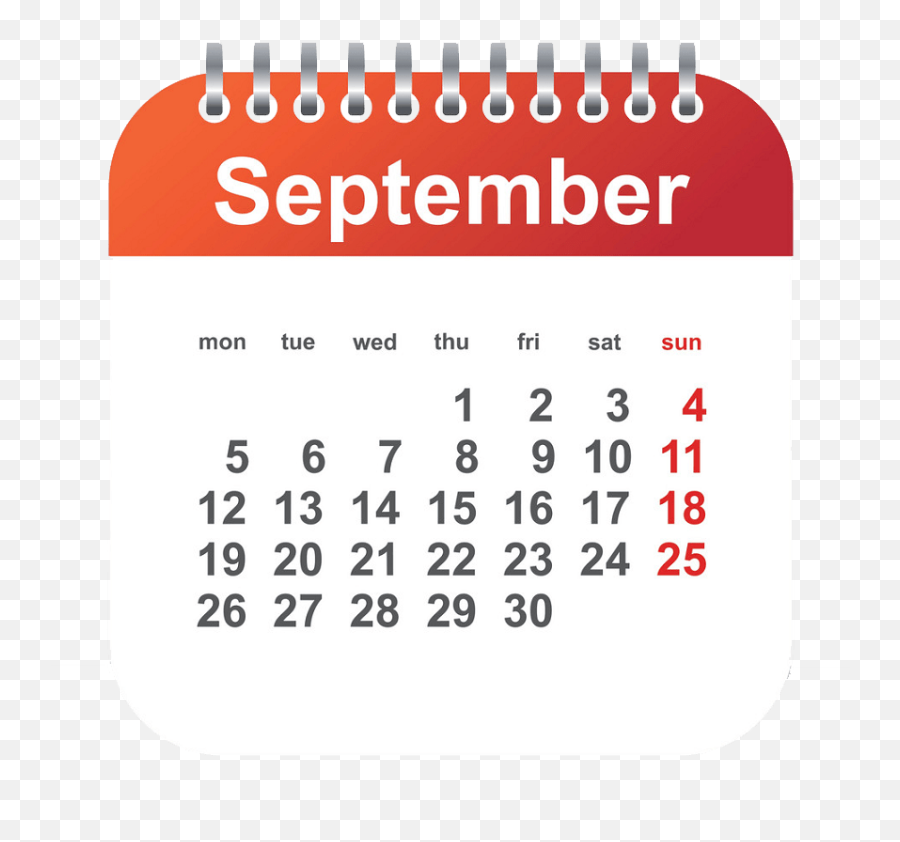 September Calendar Transparent - Clipart World Dot Emoji,September Clipart