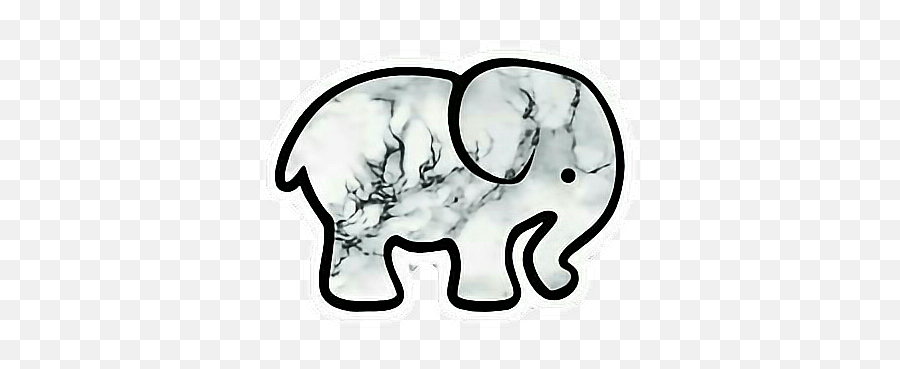 Popular Tumblr Elephant Stickers Image - Desain Interior Outline Elephant Black And White Emoji,Ivory Ella Logo