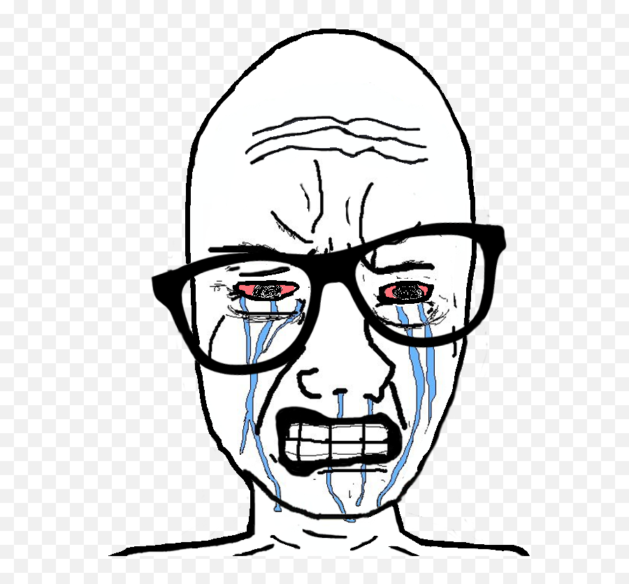 Wojak Crying Blank Template - Imgflip Crying Wojak Emoji,Meme Glasses Transparent
