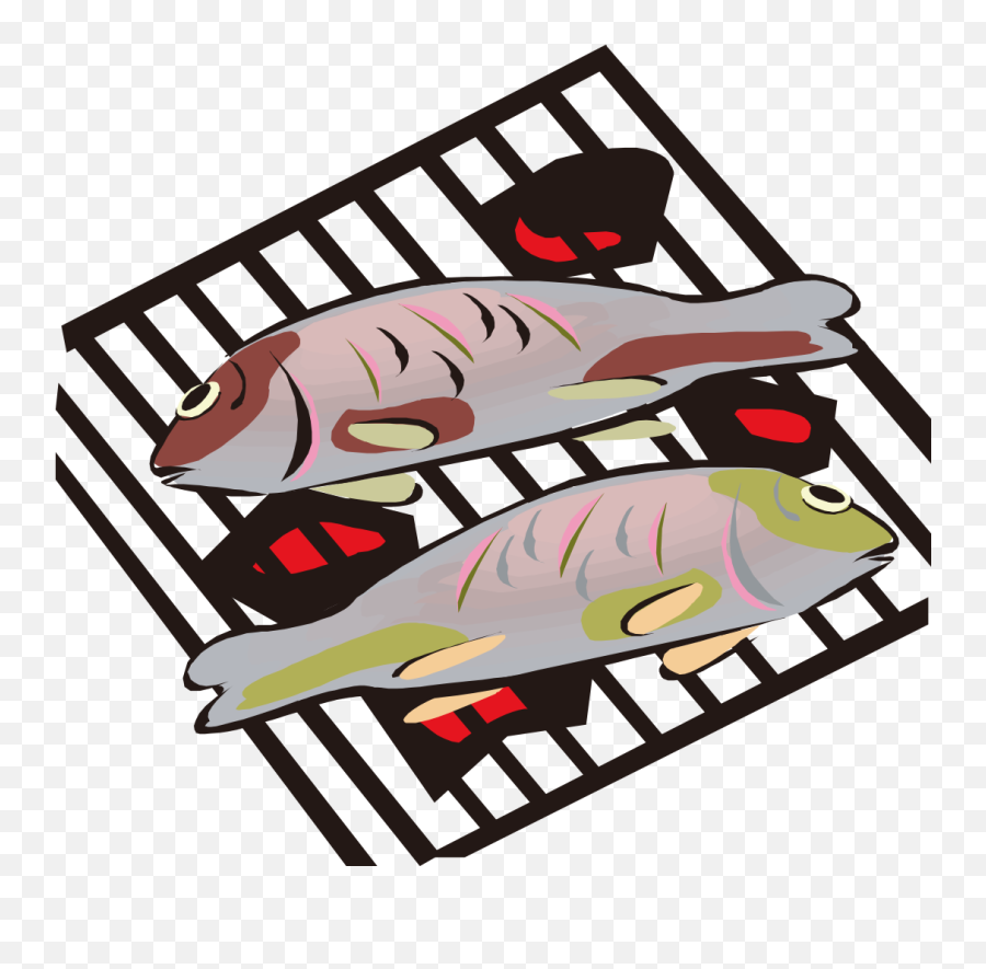 Download Hd Grill Clipart Grill Fish - Grilled Fish Clipart Emoji,Fish Food Clipart
