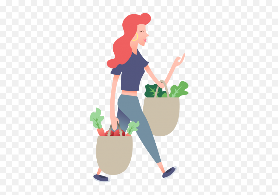 Grocery Shopping Illustration Clipart - Cartoon Grocery Shopper Png Emoji,Grocery Store Clipart