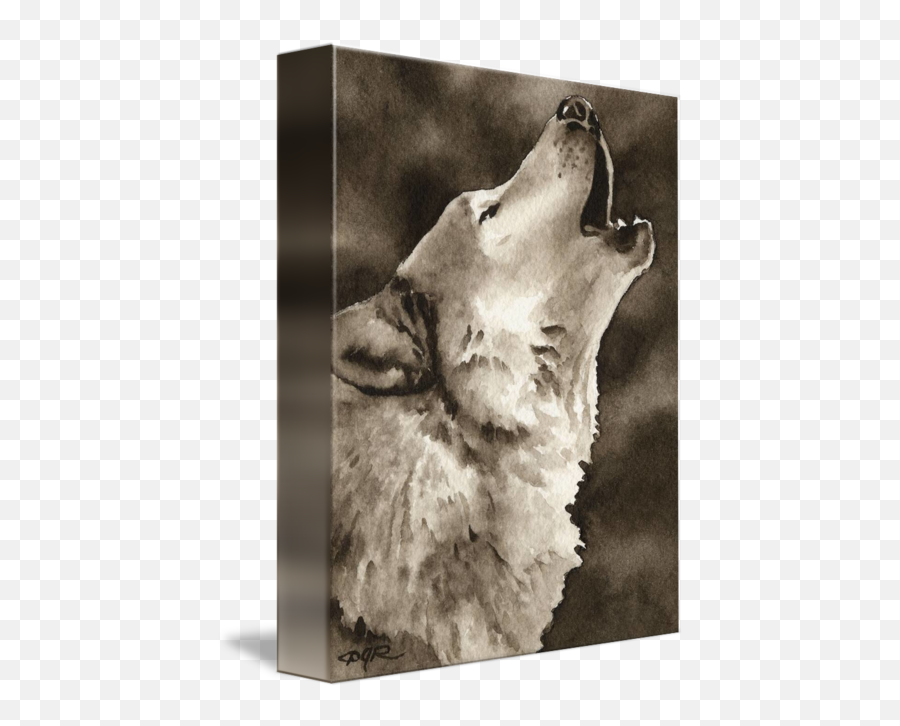 Wolf Howling By David Rogers Emoji,Wolf Howling Png