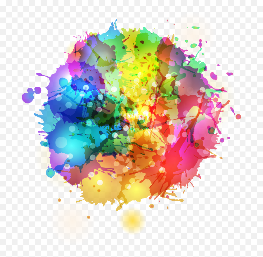 Holi Colour Splash Png - Colorful Splash Paint Neon Color Splash Png Emoji,Transparent Color