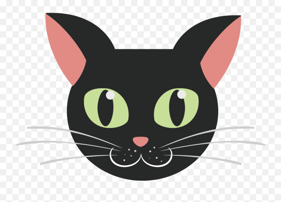 Black Cat Kitten - Cartoon Cat Face Png Emoji,Cat Face Png
