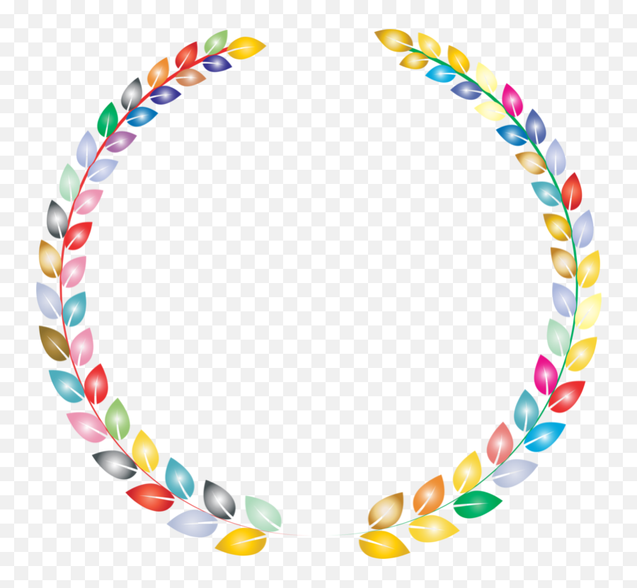Body Jewelrycircleline Png Clipart - Royalty Free Svg Png Rainbow Colored Laurel Leaves Emoji,Laurel Wreath Png