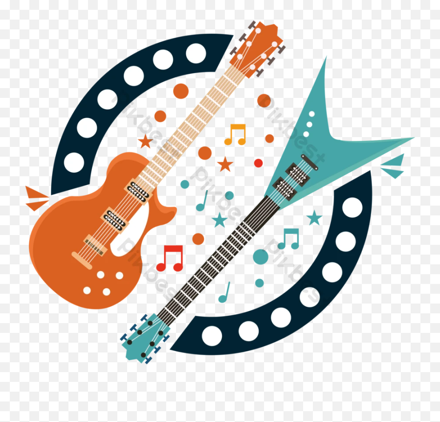 Color Fashion Electric Guitar Vector Emoji,Guitar Vector Png