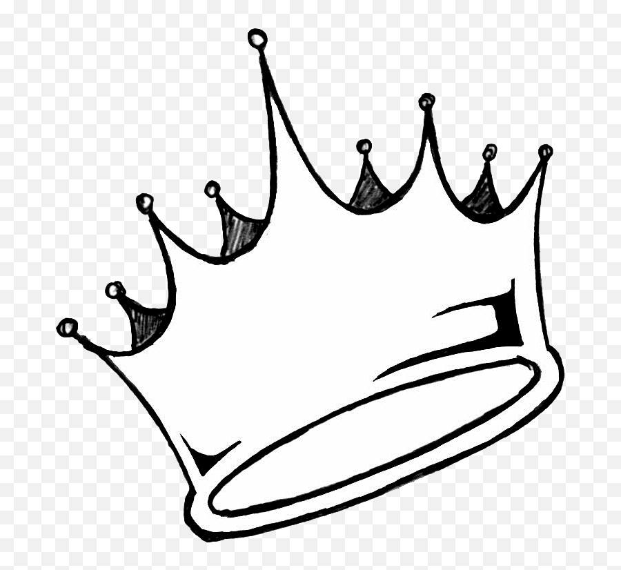 Download Drawn Crown Transparent Tumblr - Crown Drawing Drawing Crown Black And White Emoji,Crown Transparent