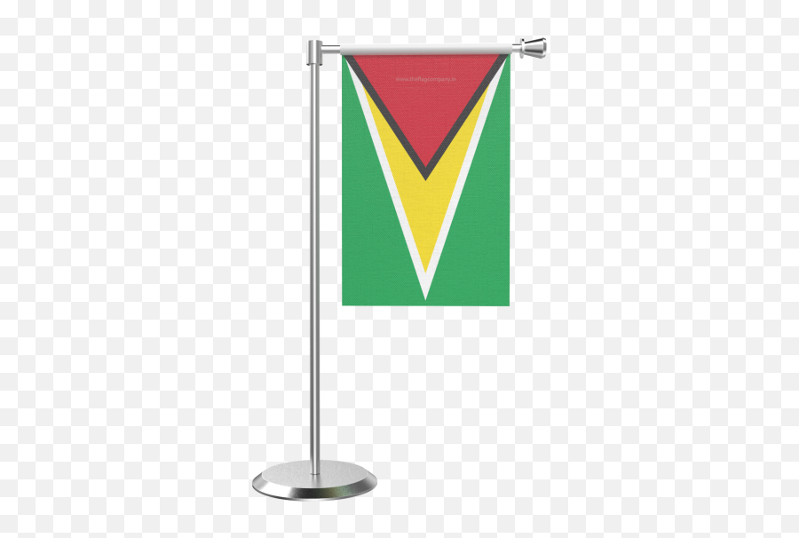 L Shape Table Guyana Table Flag With Stainless Steel Base And Pole Emoji,Guyana Flag Png