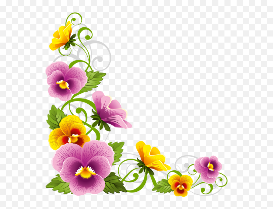 Download Flower Corner Border Png Clipart Borders And - Flowers For Page Corner Emoji,Flower Border Png