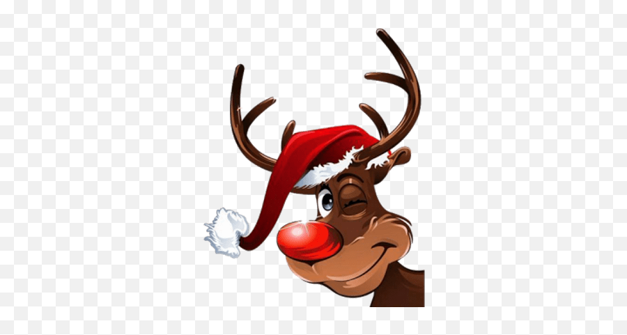 Santa Claus Reindeer Transparent Png - Renne De Noel Png Emoji,Reindeer Png