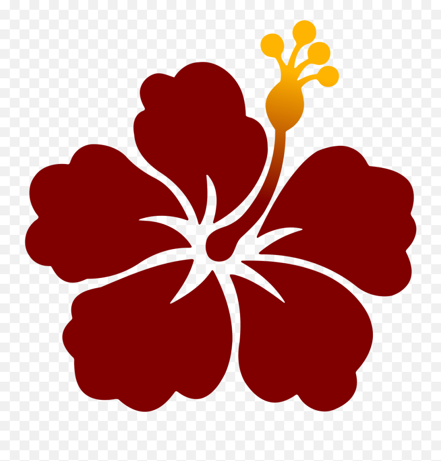 Flower 179 - Hawaiian Flower Decal Clipart Full Size Red Colour Flower Clipart Emoji,Hawaiian Flower Clipart