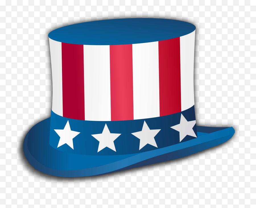 4th July Top Hat Clipart - Presidents Day Hat Clip Art Emoji,4th Of July Clipart