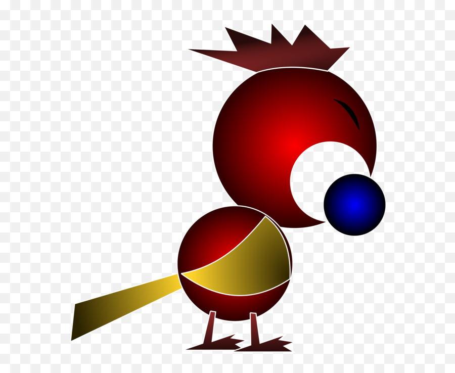 Red Bird With Large Blue Eye Clipart Free Download - Chicken Emoji,Red Eye Transparent
