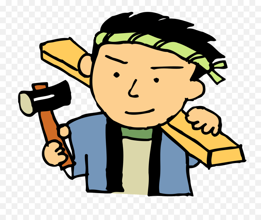 Carpenter Man Work Clipart - Hammer Emoji,Work Clipart