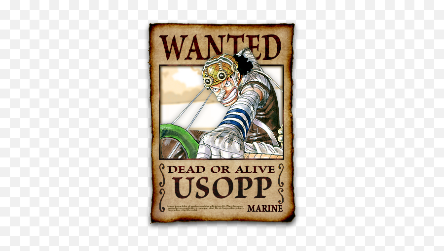 One Piece Wanted Character Usop Png - Usopp One Piece Wanted Posters Hd Emoji,Wanted Poster Png