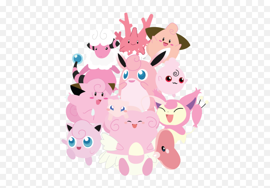 Download Hd Pokemon Cute Kawaii Pink - Cute Pokemon Pink Emoji,Mew Transparent