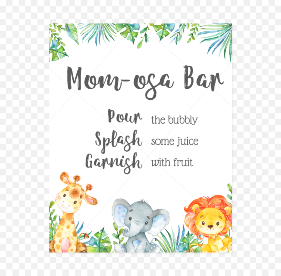 Safari Baby Shower Printable - Baby Shower Frames Safari Emoji,Safari Animals Clipart
