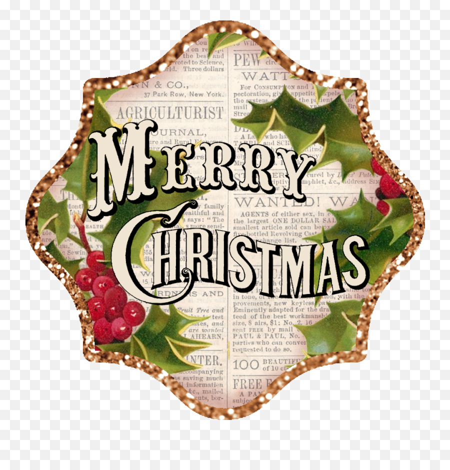 Merry Christmas Logo Vintage - Clip Art Merry Christmas Vintage Emoji,Christmas Logo