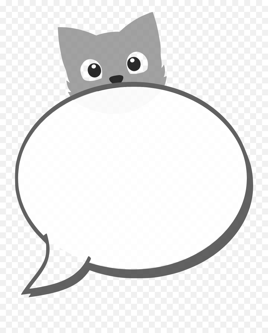 Cat With Speech Balloon Clipart Free Download Transparent - Dot Emoji,Cat Clipart Black And White