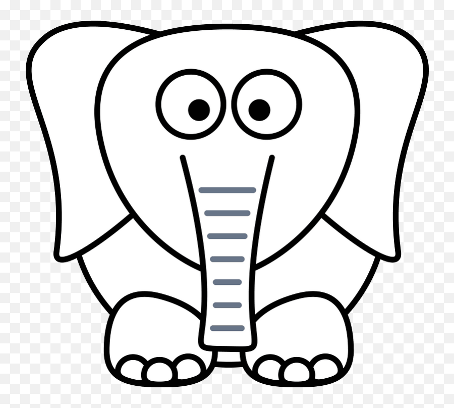 White Cartoon Elephant Clipart - Small White Elephant Emoji,Elephant Clipart Black And White