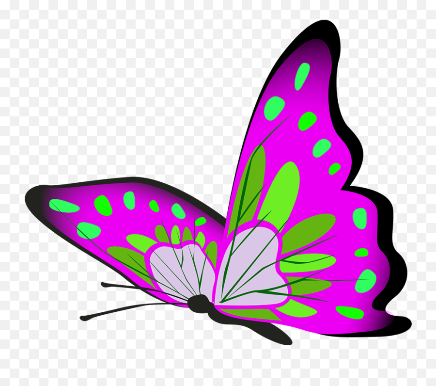 Butterfly Clipart - Girly Emoji,Butterfly Transparent Background