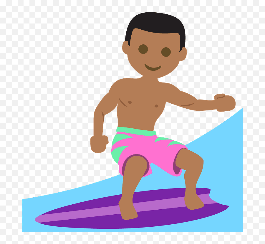 Person Surfing Emoji Clipart - Png Download Full Size Surfboard,Emoji Clipart
