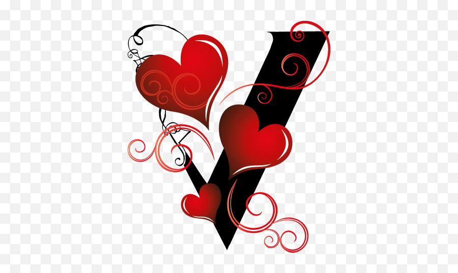 V - Valentines Logos Emoji,V Logos