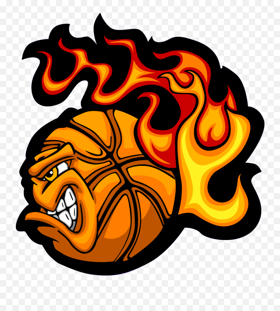 Flaming Basketball Logo Clipart - Basketball Fire Ball Png Emoji,Fireball Logo