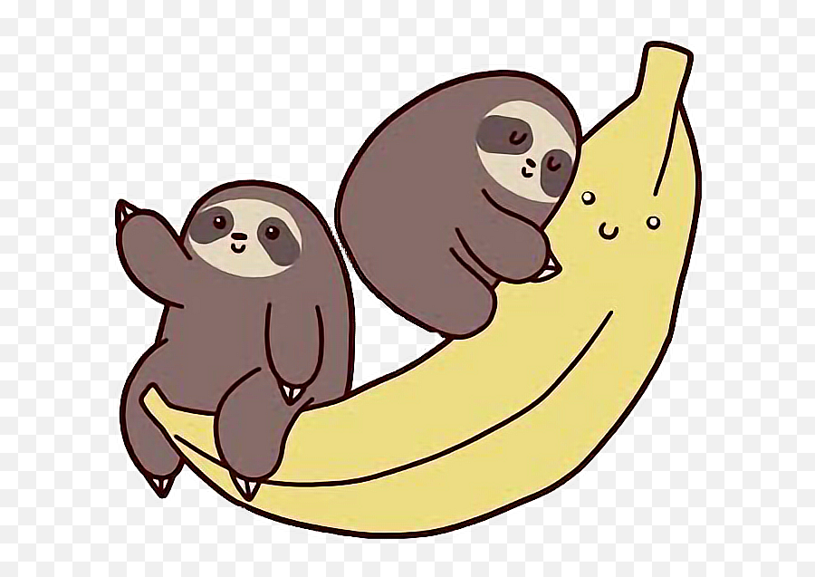 Sloth Bannana Sticker - Sloth Stickers Emoji,Sloth Clipart