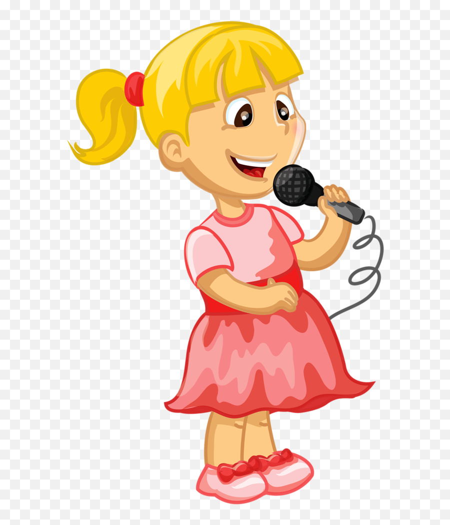 Girl Singing Clipart Transparent Png - Child Singing Clipart Png Emoji,Singing Clipart