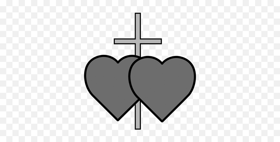 Two Hearts Of Jesus And Mary Clipart - Cross And Two Hearts Clipart Emoji,Jesus Clipart