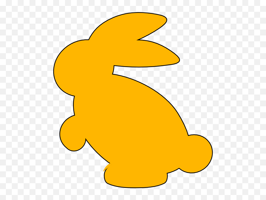 Yellow Bunny Silhouette Clip Art - Yellow Rabbit Clipart Silhouette Easter Bunny Clipart Black And White Emoji,Cute Bunny Clipart