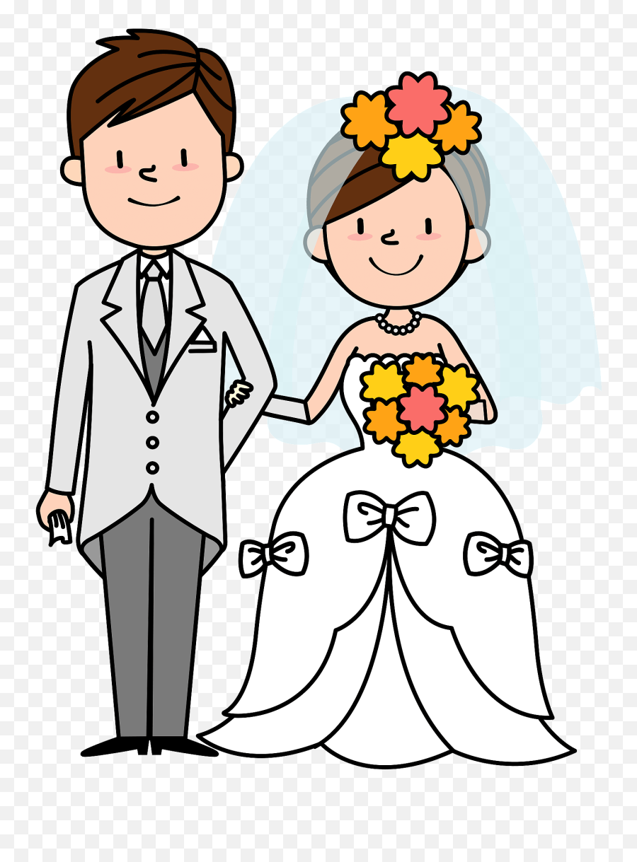 Bride And Groom Are At The Wedding Clipart Free Download Emoji,Groom Clipart