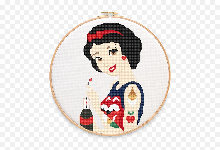 Snow White Cross Stitch Pattern - Stitchering Emoji,White Cross Transparent