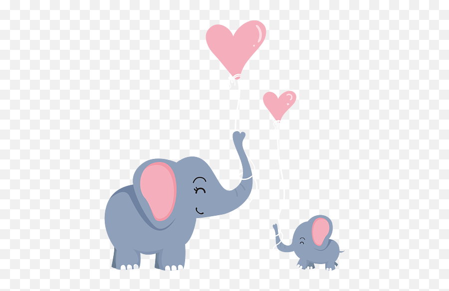 Cute Elephants Mom Heart Balloons Mothers Day Gift Womenu0027s T Emoji,Heart Baseball Clipart