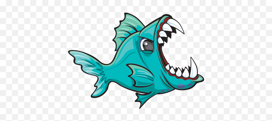 Printed Vinyl Angry Piranha Fish Stickers Factory Emoji,Piranha Logo
