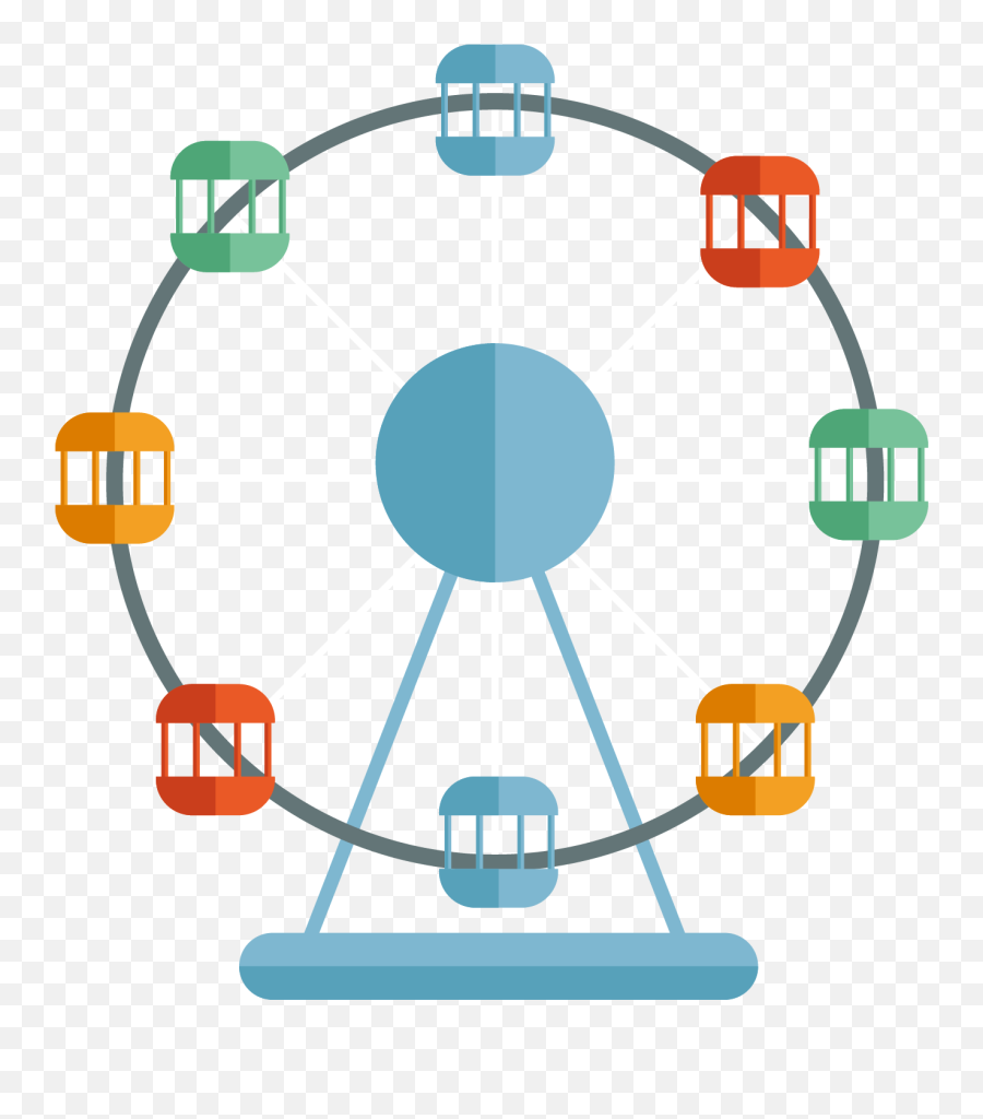 Wheel Clipart Circus - Cartoon Ferris Wheel Png Emoji,Ferris Wheel Clipart