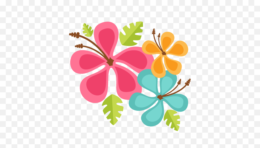 Hawaiian Flowers Scrapbook Cut File - Cute Hawaii Flower Clipart Emoji,Hawaiian Clipart