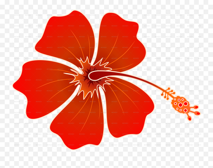 Hummingbird And Hibiscus Batik Pattern - Orange Hawaiian Floral Emoji,Hawaiian Flower Clipart