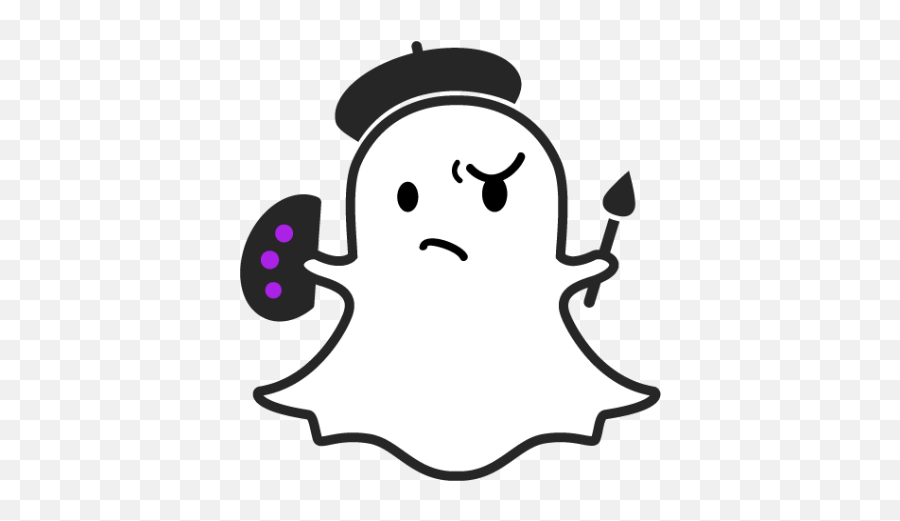 Snapchat Painter Ghost Transparent Png - Snapchat Filters On Logo Emoji,Ghost Transparent Background
