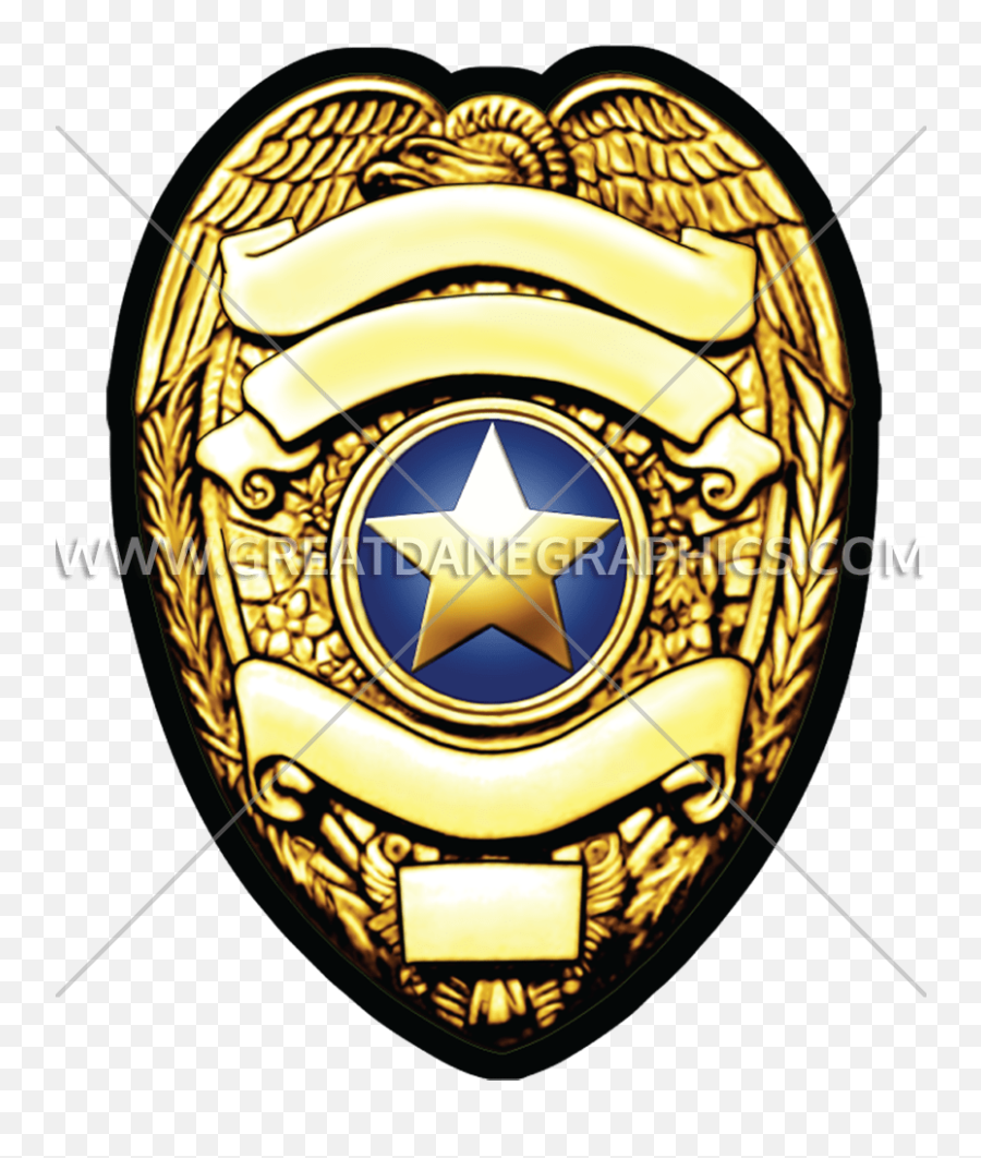 Gold Police Badge Production Ready Artwork For T - Shirt Police Badge Blank Emoji,Police Badge Png