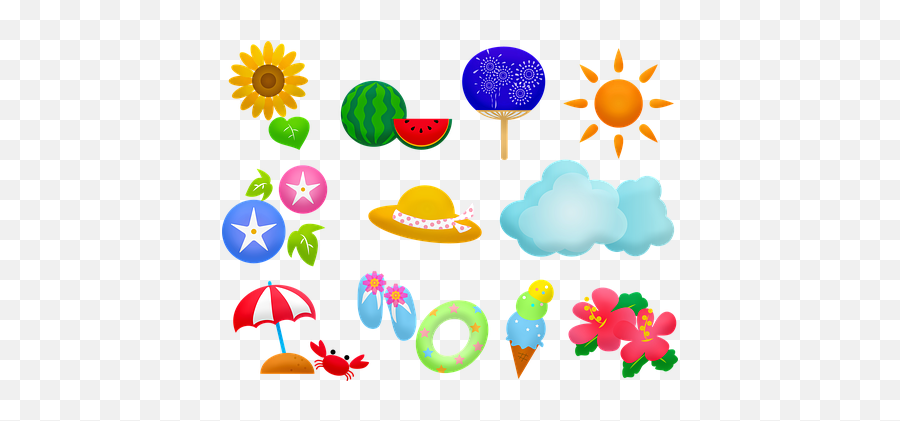 40 Free Summer Clip Art U0026 Clip Art Illustrations - Pixabay Sommer Clipart Emoji,Summer Clipart Black And White