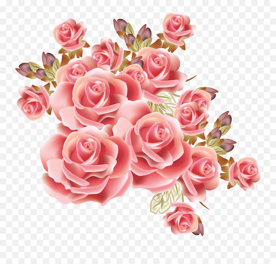 Pink Rose Border Png - Transparent Rose Gold Flowers Png Emoji,Rose Border Png