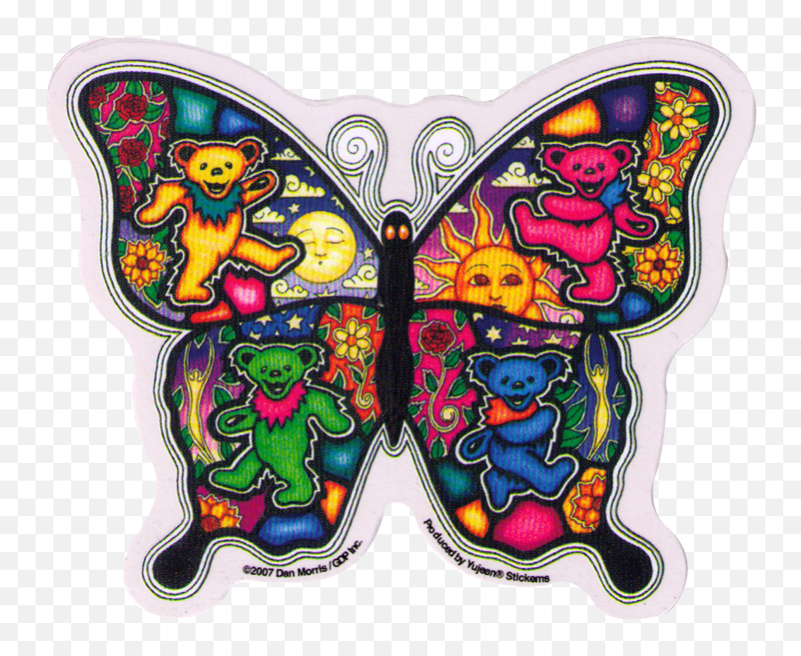Grateful Dead Butterfly Sticker Png - Grateful Dead Dancing Bears Ripple Emoji,Grateful Dead Clipart