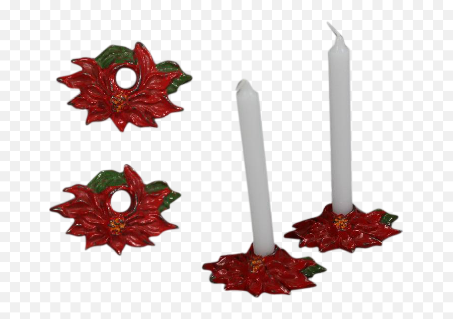Antique Hubley Mini Cast Iron Poinsettia Christmas - Old Emoji,Christmas Candle Clipart