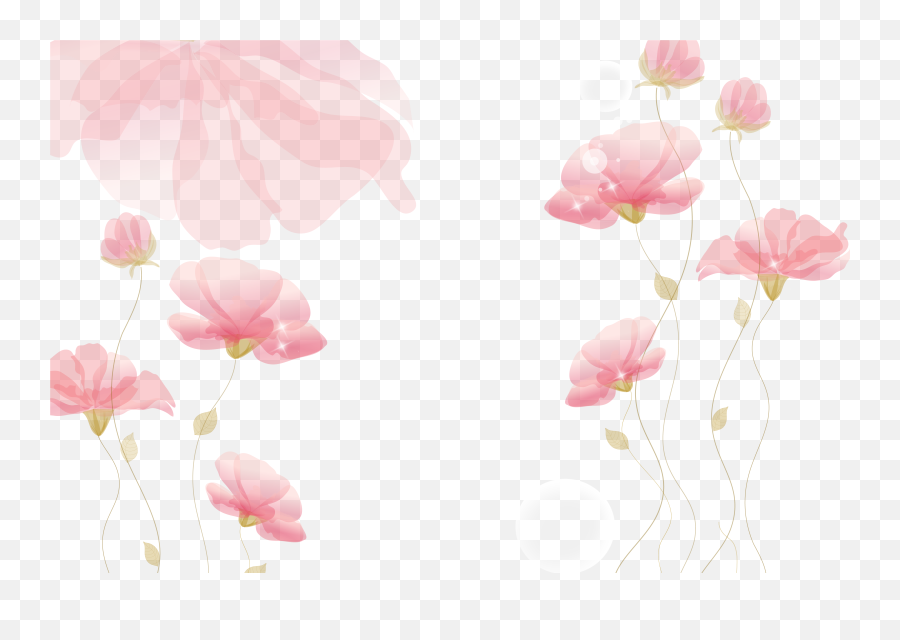 Flower - Ink Pink Flowers Background Png Download 4500 Emoji,Floral Background Png