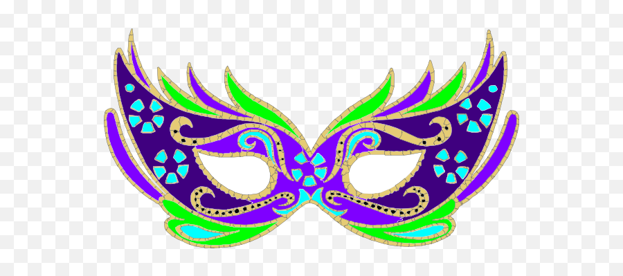 Library Of Purple Green And Gold Mardi - Carnival Mask Clipart Png Emoji,Mardi Gras Clipart