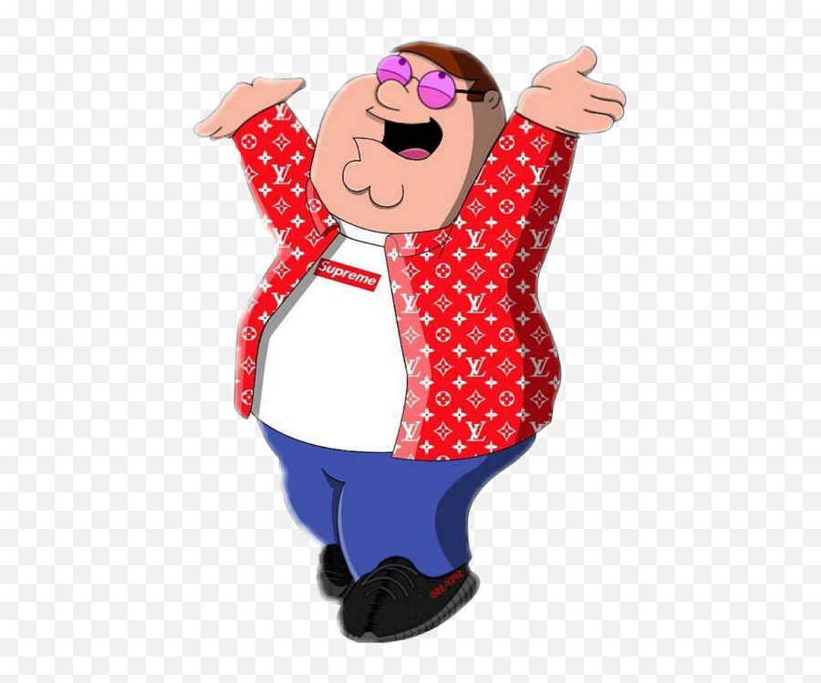 Peter Griffin Supreme Clipart - Peter Griffin As A Rapper Emoji,Peter Griffin Png